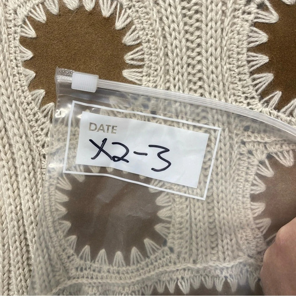 Haute Hippie 100% Superfine Alpaca Knit Sweater Coat Duster Granny Square XS - Picture 12 of 12